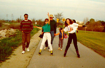 skating on the riverside bike path